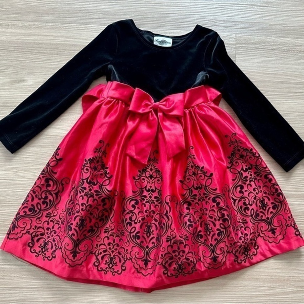 Rare Editions - Girls Black and Red Party Dress in size 5